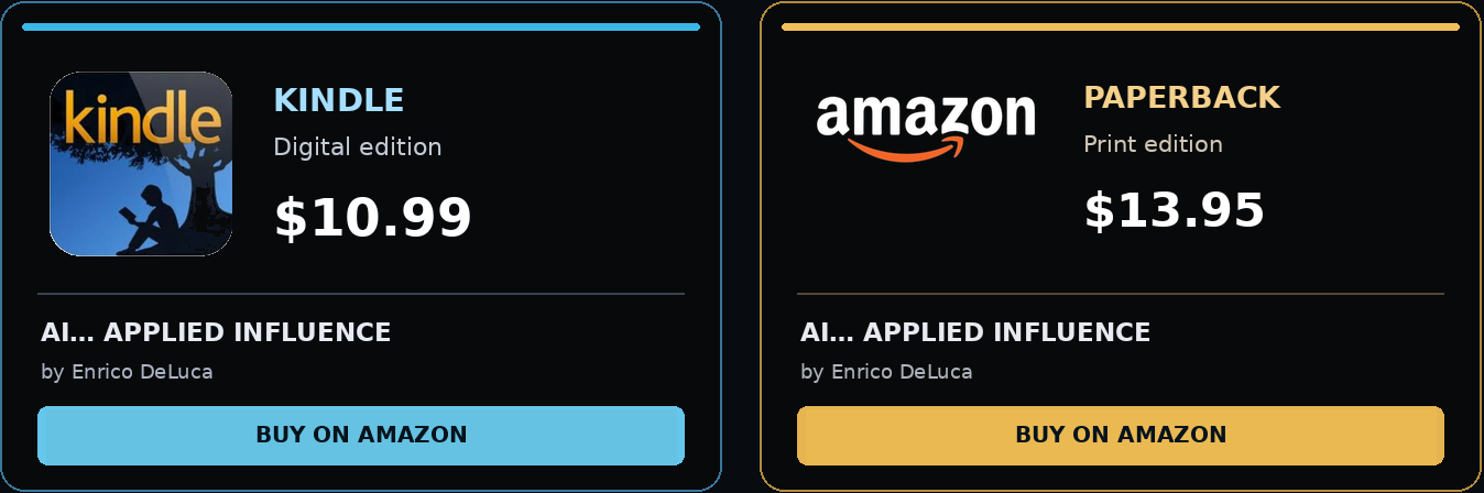 Kindle digital edition $10.99, Buy on Amazon. Paperback print edition $13.95, Buy on Amazon.